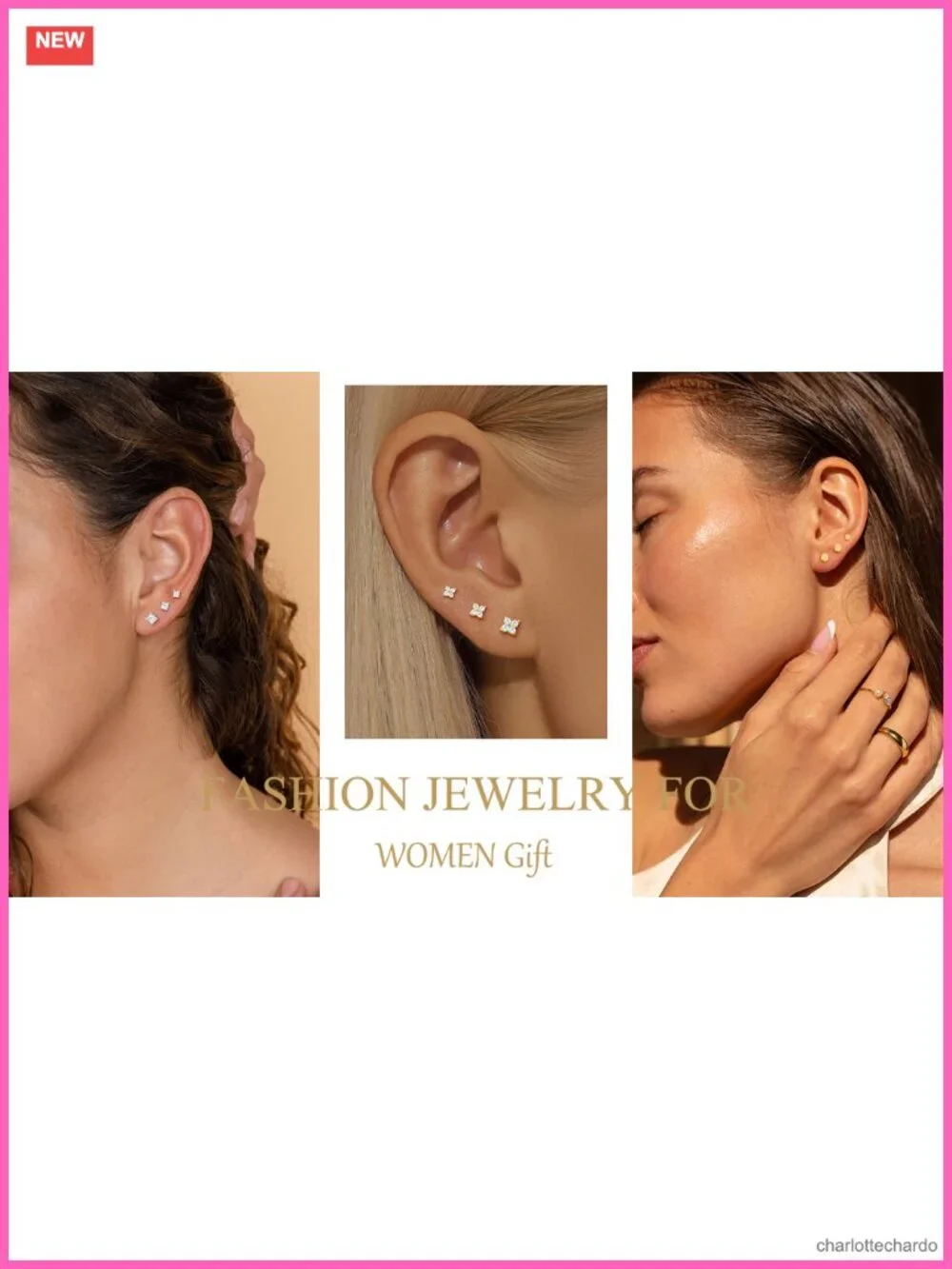 14k Gold Plated Hypoallergenic 925 Sterling Silver Stud Earrings Set Multi